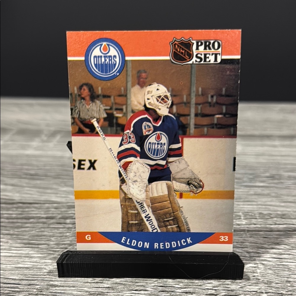 NHL | Pro Set #445: Edmonton Oilers: Eldon Reddick (1990) - Vintage Hockey Card